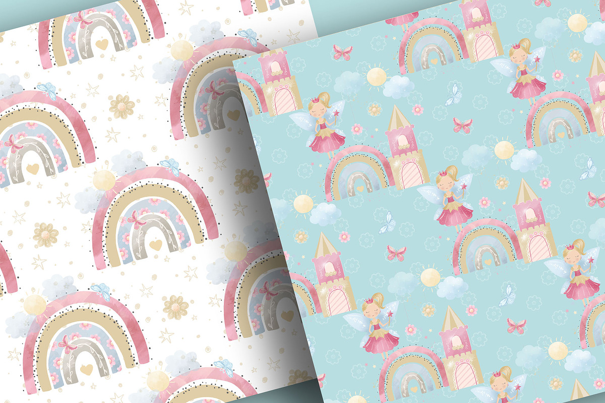 Fairy dreams digital paper pack, a Pattern Graphic by designloverstudio