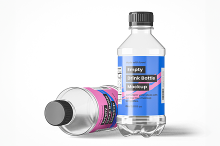 Empty Drink Bottles Mockup, a Household Mockup by Se٧enStudio