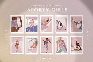 Sporty Girls Illustration set