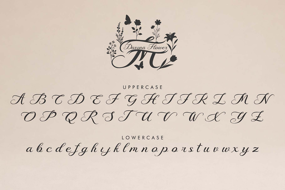 Davina Flower Monogram, a Handwritten Font by Yoga Letter (Photo 6 of 8)