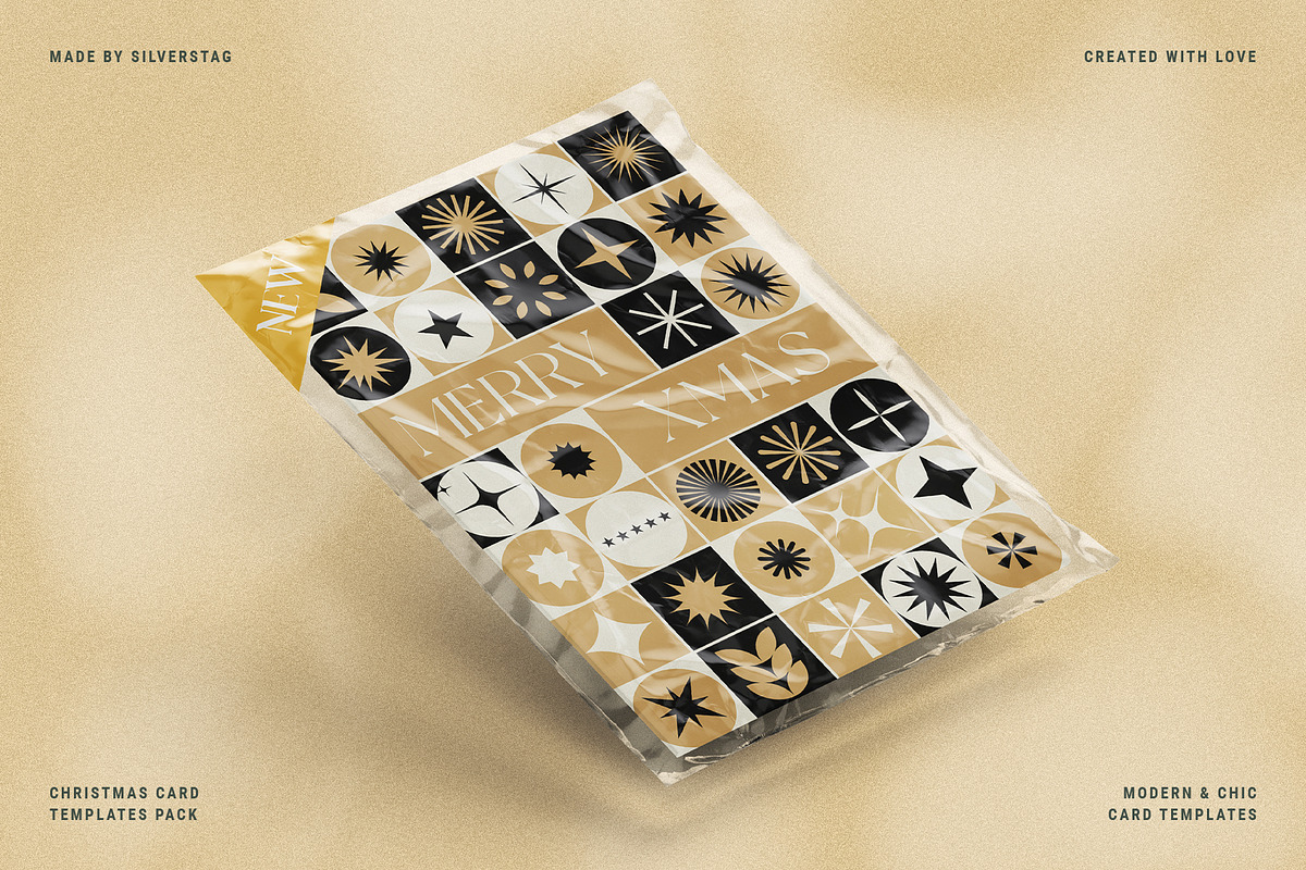 Modern Christmas Card Templates, a Print Template by SilverStag Type Foundry (Photo 4 of 11)