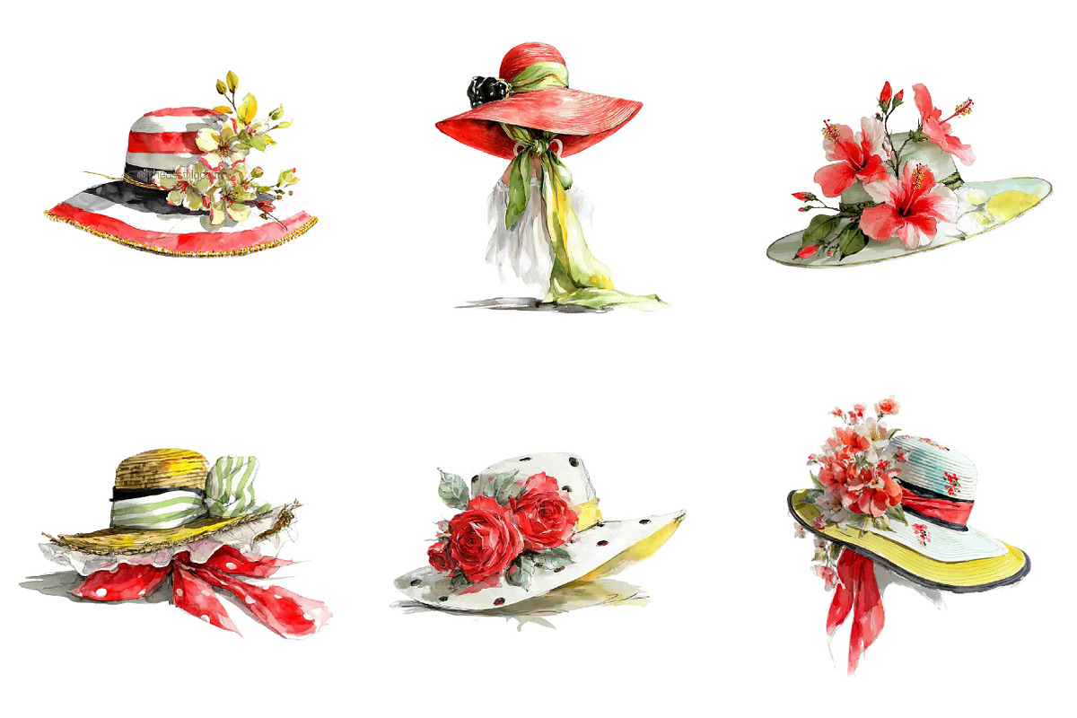 Whimsical Summer Hat Clipart, an Illustration by DreamPrint404 (Photo 4 of 7)