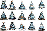 Christmas Tree Clipart, an Illustration by designcity5 (Thumbnail 3 of 5)