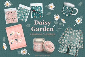 Daisy Floral Patterns & Wall Art