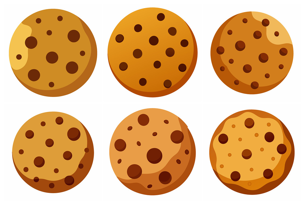 Chocolate chip cookies arranged, an Object Graphic by Billah Hub