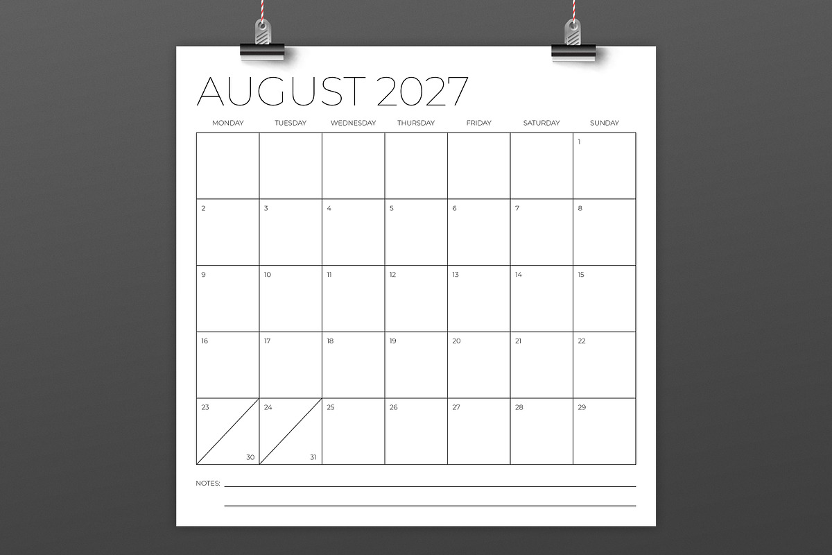 2027 Square MON-SUN 12x12 Calendar, a Stationery Template by Running With Foxes (Photo 3 of 5)
