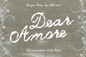 Dear Amore Handwritten Ink Font, a Script Font by Nonceni