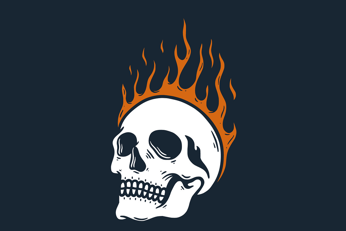 Confused Human Skull Illustration, an Object Illustration by Decoconio Design (Photo 3 of 3)