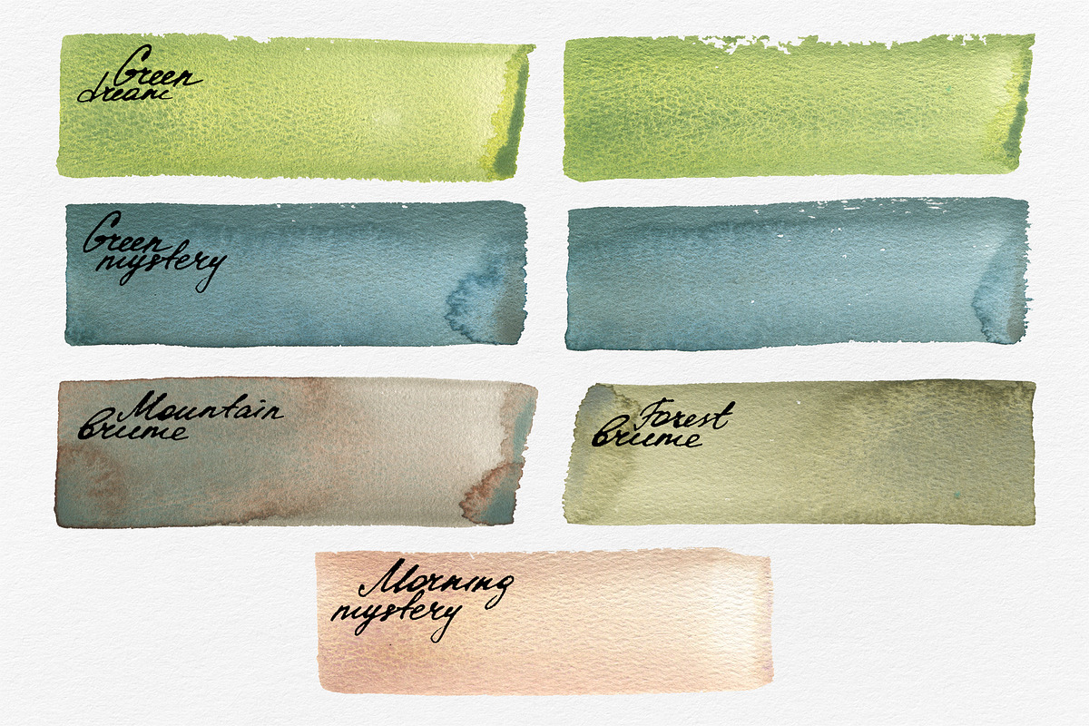 Granulated Watercolor Wash Strips, a Background Graphic by NATASHA CHU (Photo 3 of 11)