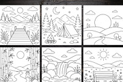 Minimalist Landscape Coloring Pages, a Brochure Template by LA Design (Thumbnail 3 of 10)