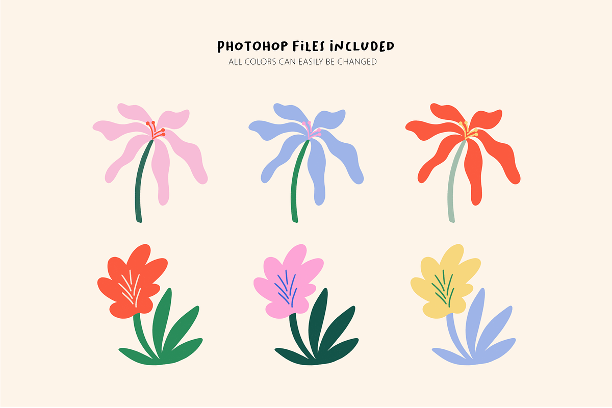 Hand drawn Modern Flowers, a Decorative Illustration by polinestudio (Photo 8 of 8)
