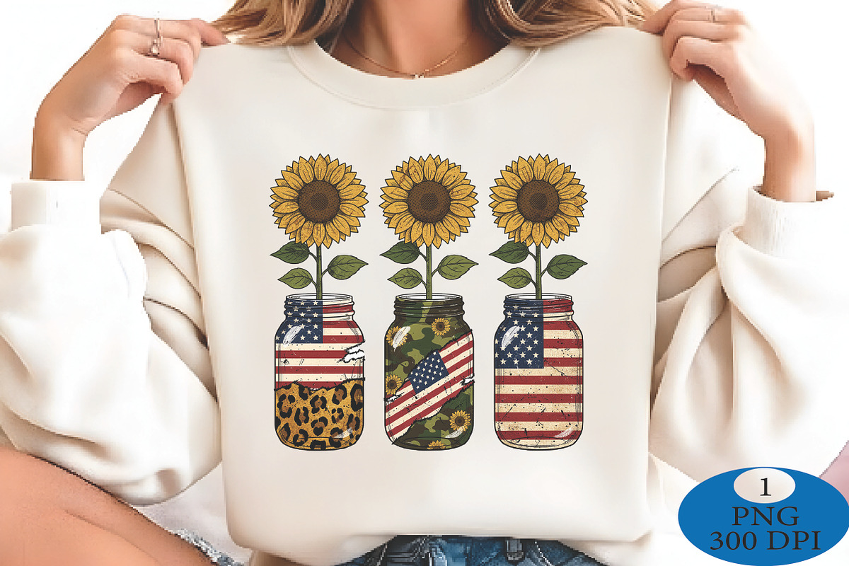 4th of July Sunflower Sublimation, a Seasonal Illustration by Daily.Designs (Photo 2 of 5)