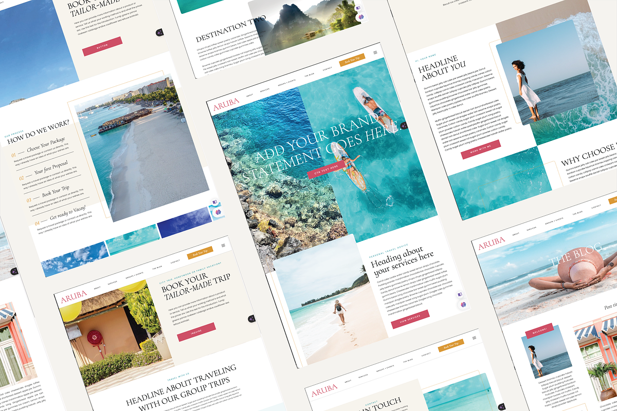 Aruba Travel Showit Website Template preview 2