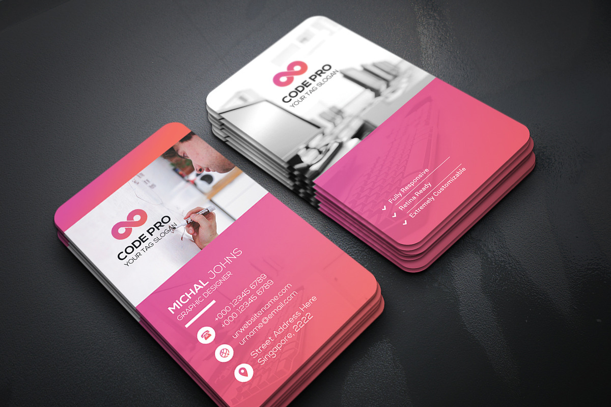 2 in 1 Business Cards, a Business Card Template by Genereux Art (Photo 2 of 8)