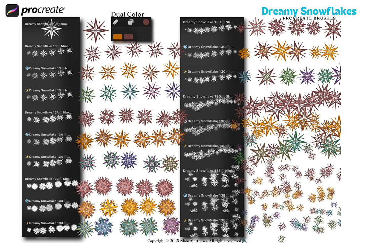 Procreate Dreamy Snowflakes Brushes, a Brush Add-On by Fashion Workshop Bkk (Photo 14 of 21)
