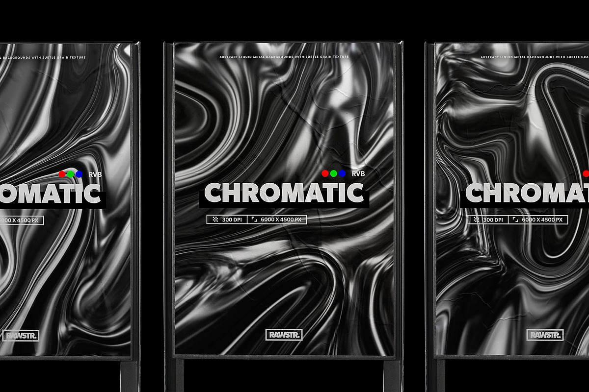 CHROMATIC - Liquid metal backgrounds, a Texture Graphic by RAWSTR (Photo 2 of 8)