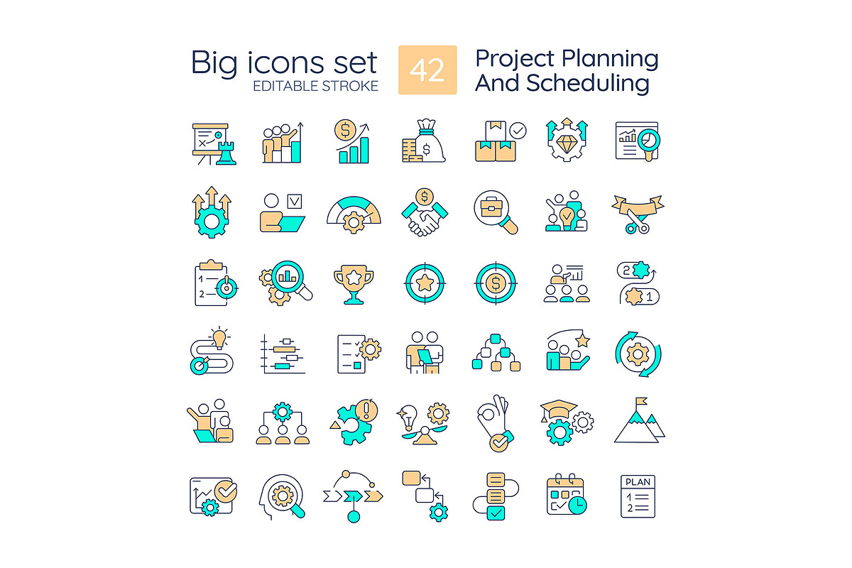 Project planning and scheduling RGB, an Icon by IMG Visuals