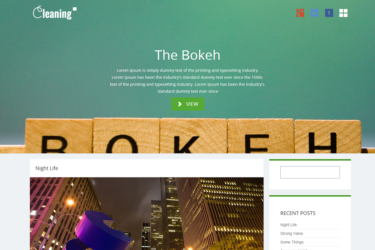 Cleaning Theme & Responsive, a WordPress Template by Ba5nanas
