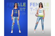 Female V-Neck T-Shirt Mockup, a Shirt Mockup by Hi, Mock-Up! (Thumbnail 4 of 10)