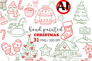 Hand Painted Christmas PNG Bundle, an Object Graphic by PatternPalette (Thumbnail 1 of 6)