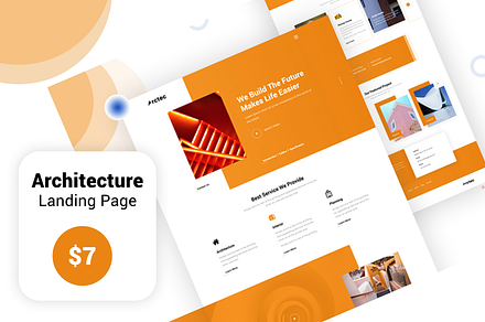 Architectural Service Landing Page, a Landing Page Template by Sujun Baidyaa