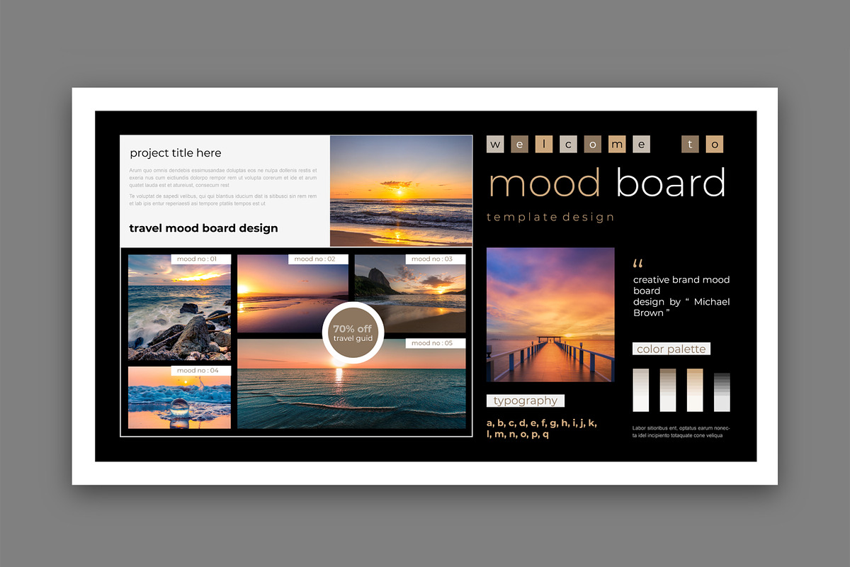 Travel Mood Board Template, an UI Kit Template by MightyDesign (Photo 3 of 6)