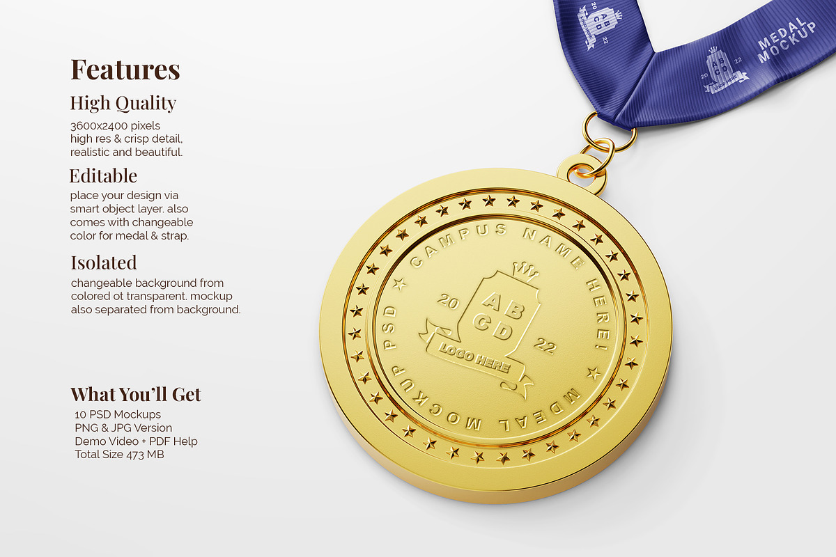 Round Medal Mockup Set - 10 PSD, a Mockup by Remnand Studio (Photo 7 of 12)