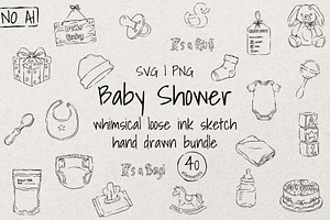 Baby Shower |Whimsical Sketch Bundle