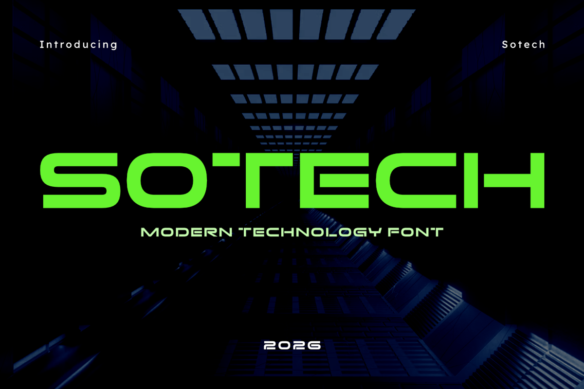 Sotech — Modern Technology Font, a Symbol Font by Masyafi Studio (Photo 1 of 8)