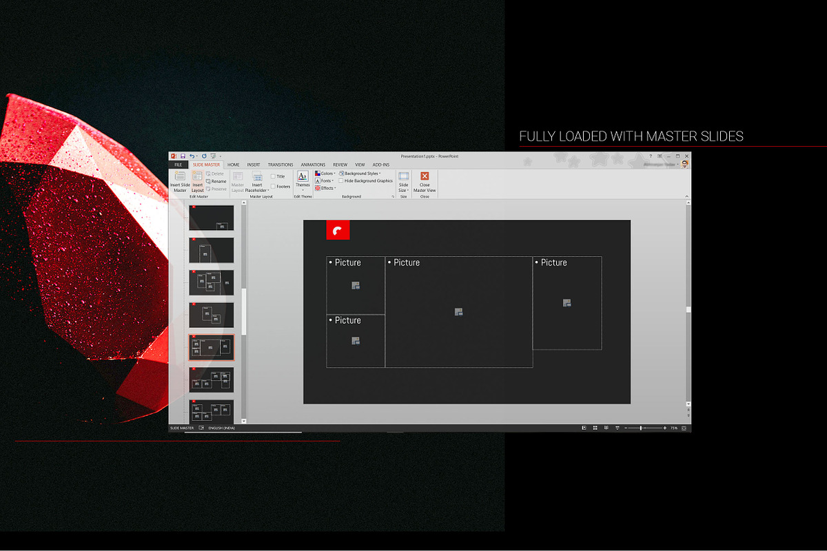 Red stone PowerPoint Template, a Presentation Template by ORCOLOR (Photo 5 of 6)