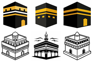 Isometric Illustrations of the Kaaba, an Object Graphic by Billah Hub