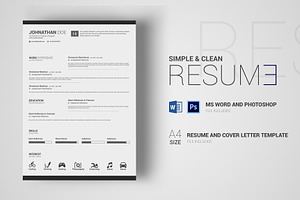 Simple & Clean Resume With MS Word