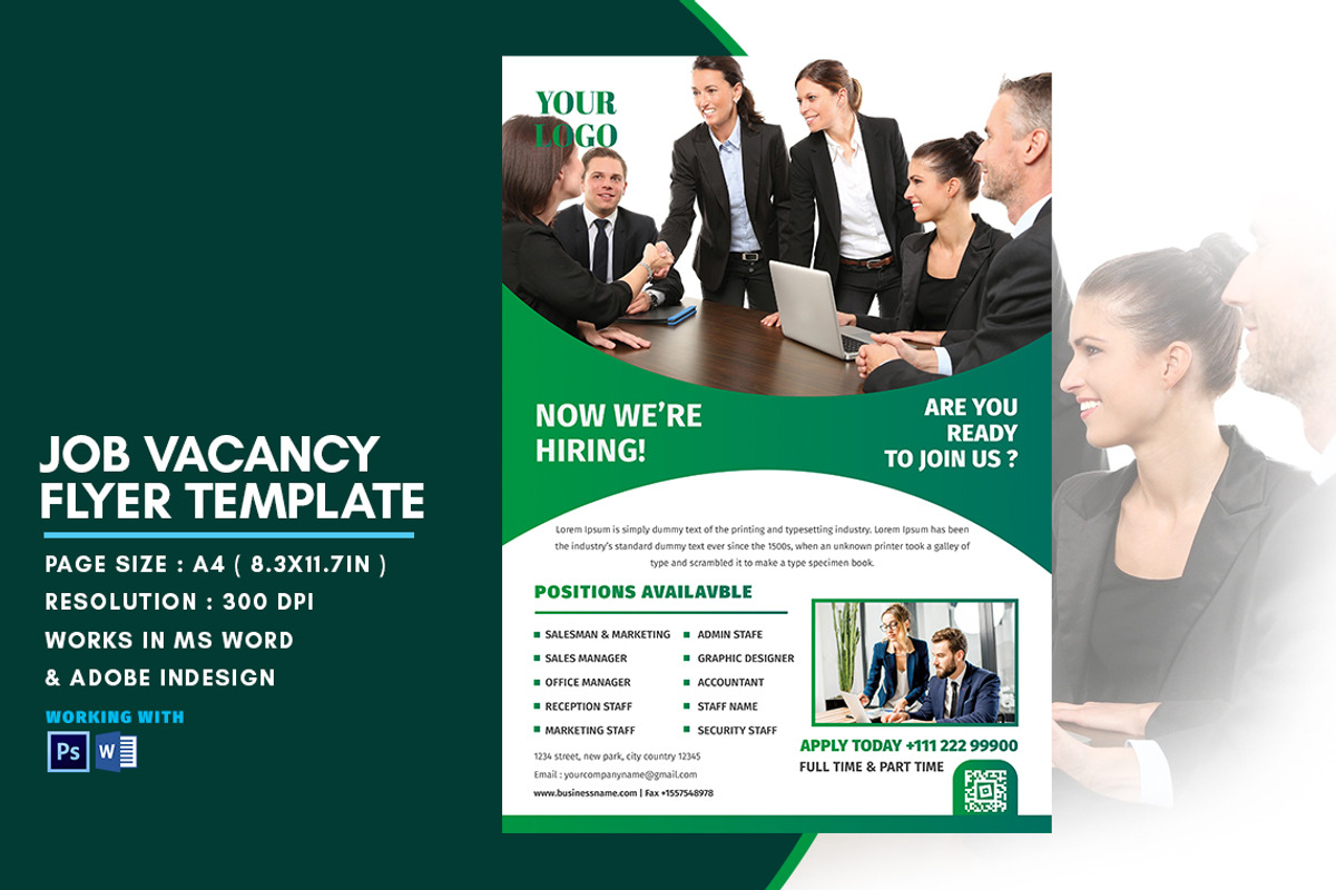 Job Recruitment Flyer template Word, a Flyer Template by Madhabi Studio (Photo 4 of 4)