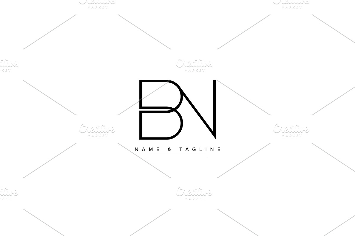 Initial letters BN logo design, a Branding & Logo Template by Aleesher (Photo 2 of 2)
