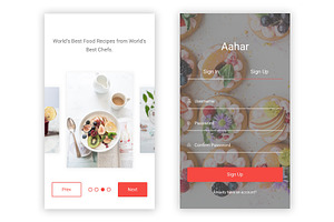 Aahar - Food & Recipe Sketch UI Kit