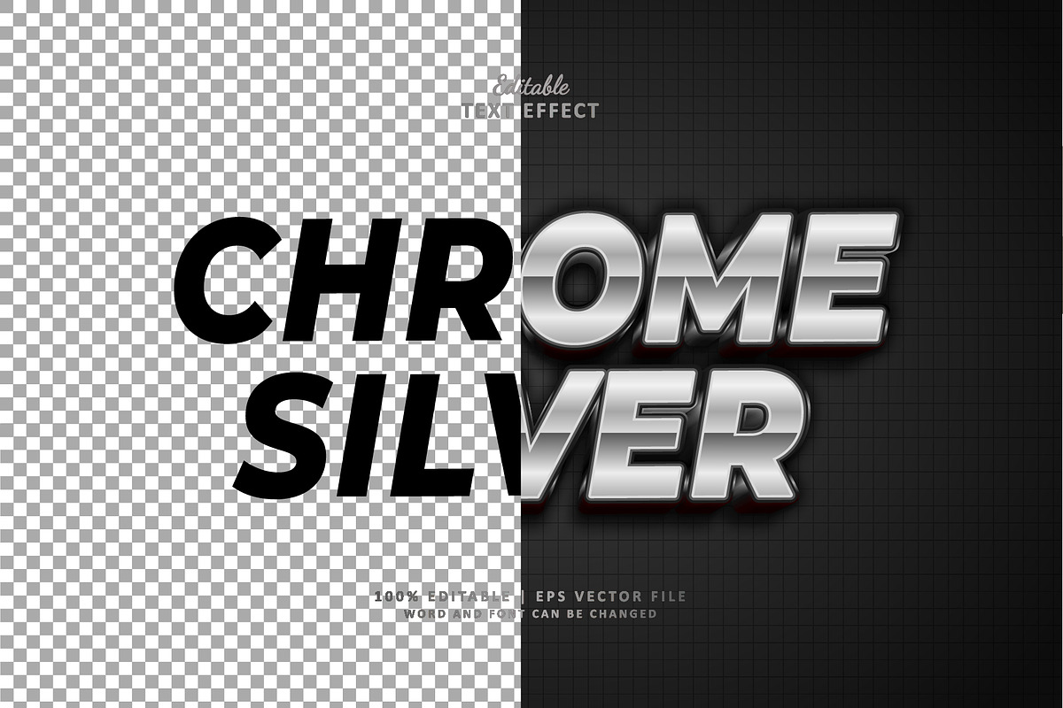 Text Effect Chrome Silver, a Layer Style Add-On by Navy Graphic (Photo 2 of 2)