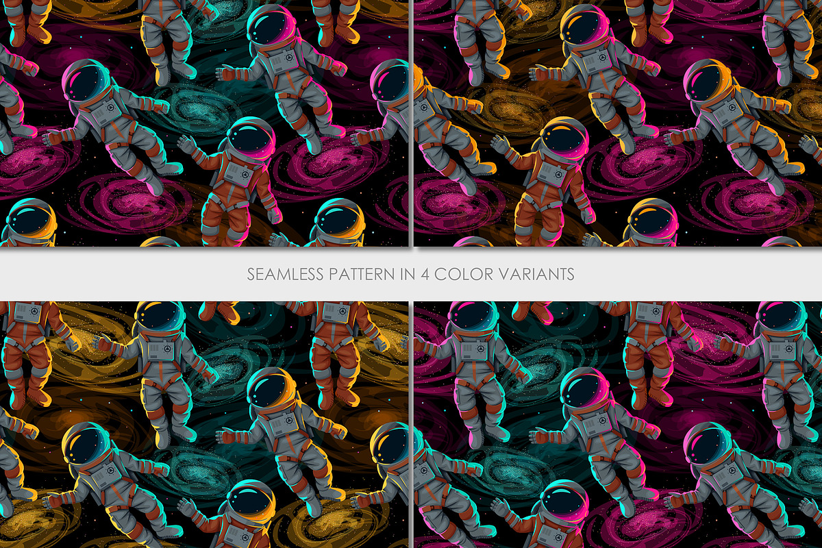 Glowing Astronaut, a Pattern Graphic by GreyLilac (Photo 2 of 7)