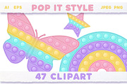 Pop it Fidget Toy Pastel Clipart new, an Education Illustration by VectoriyA (Thumbnail 5 of 7)