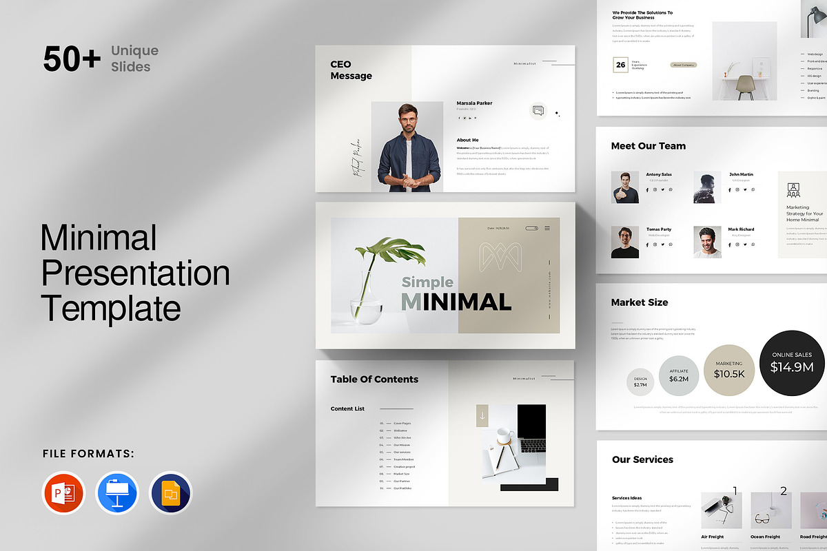 Minimal Presentation Template, a Presentation Template by GenerousArt (Photo 1 of 10)