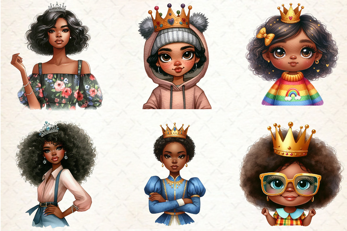 Quirky African American Girl with Cr, a Seasonal Illustration by Rose Art (Photo 3 of 4)