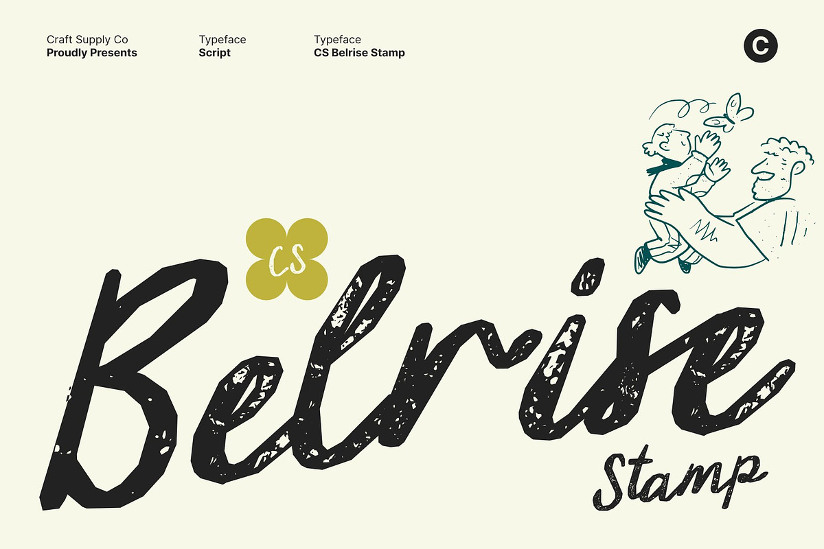 CS Belrise Stamp, a Script Font by Craft Supply Co. (Photo 1 of 8)