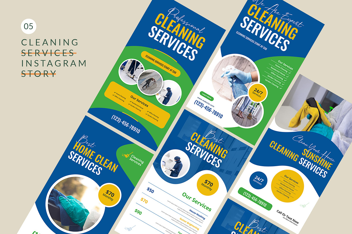 Cleaning Services Instagram Story, a Social Media Template by Pixelpick