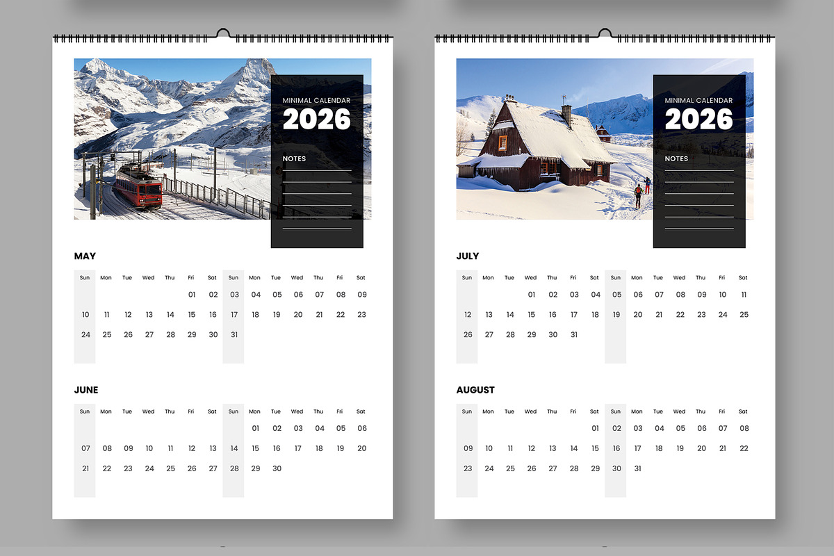 Minimal 2026 Wall Calendar Design preview 3