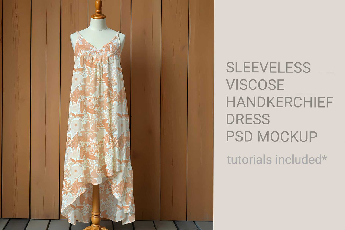 Handkerchief dress editable mockup, a Shirt Mockup by jenartstudio (Photo 3 of 3)