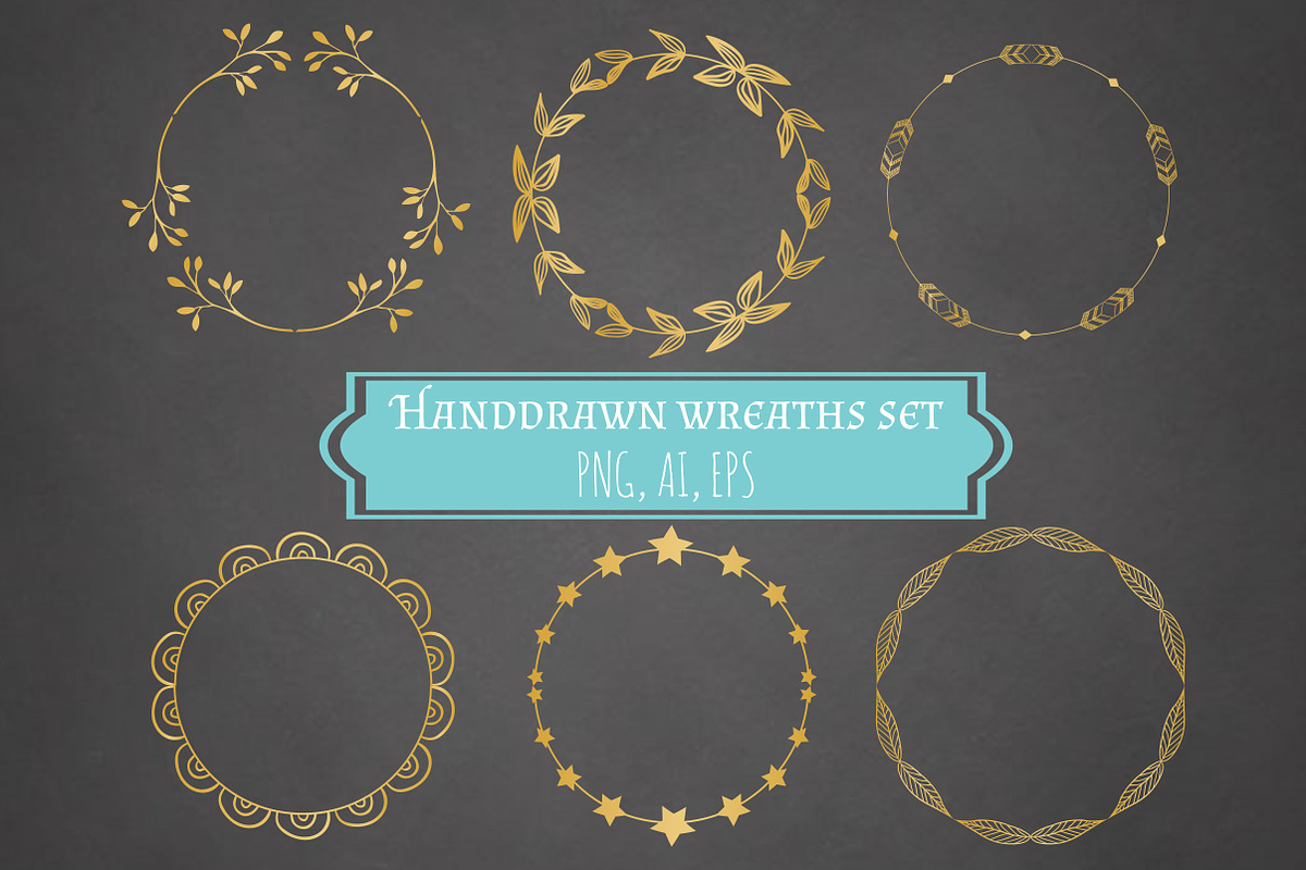 Vector Wreatgs set - Ai+Eps+Png, an Illustration by Annakristal (Photo 1 of 2)