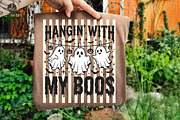 Stripes Funny Hanging Ghosts PNG, a Seasonal Illustration by Libby Wishes (Thumbnail 1 of 4)