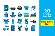 20 Laundry icon set with 3 styles, an Icon by Rudez Studio (Thumbnail 4 of 4)