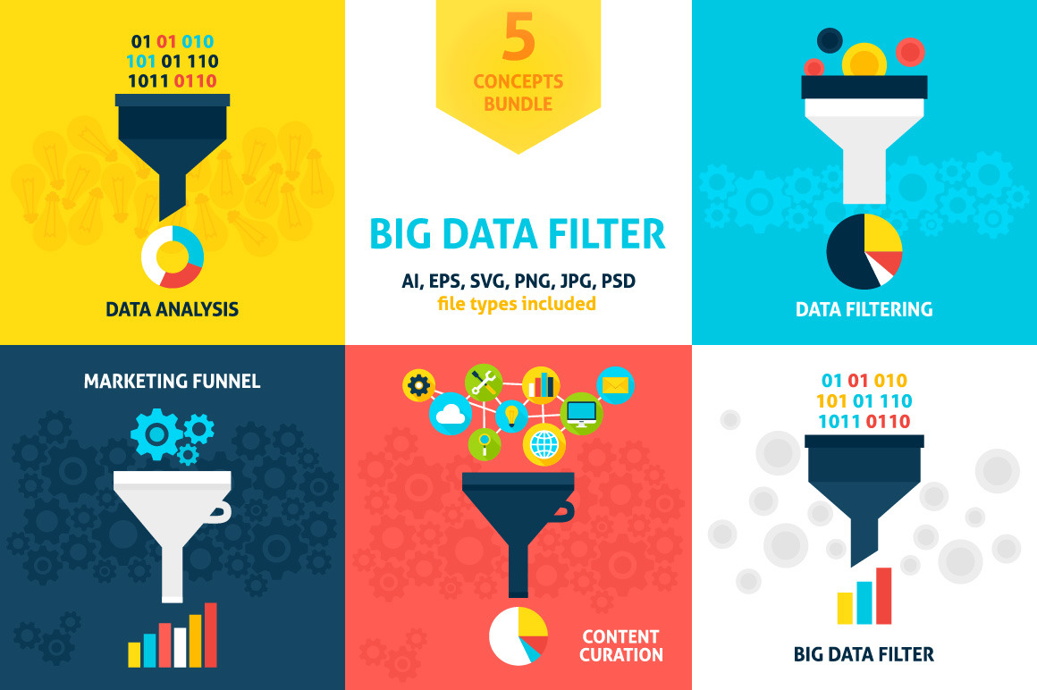 Big Data Filter Vector Concepts, a Finance Illustration by Anna_leni ...