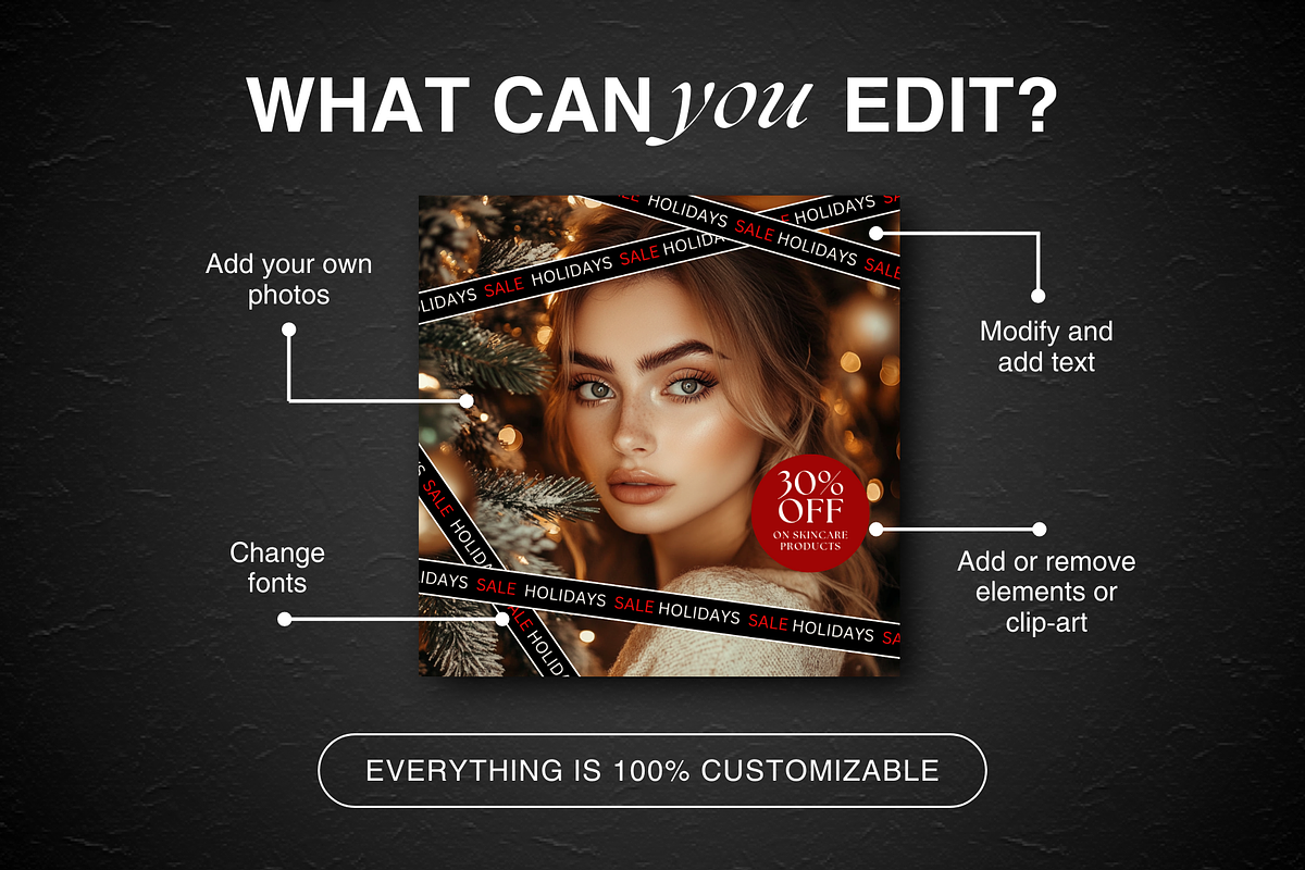 Holidays Skincare Instagram Template, a Social Media Template by DesignsbyMariaStudio (Photo 6 of 10)