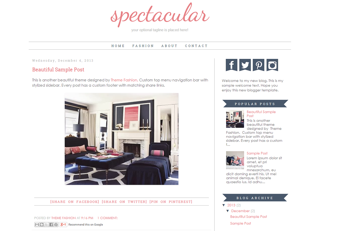 Blogger Template - Spectacular, a Templates & Theme by Theme Fashion (Photo 1 of 2)